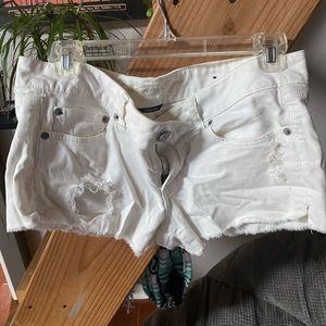 American Eagle white jean cut off shorts 10